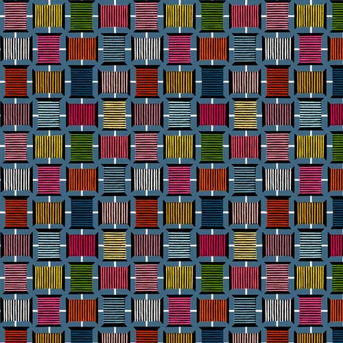 Magic Makers - Thread of Life- Cornflower- rows of thread spools - Cori Dantini