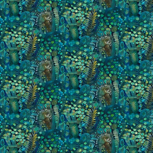 L'Heure Bleue - Aquatique - Emerald - sea plants in deep greens & teals