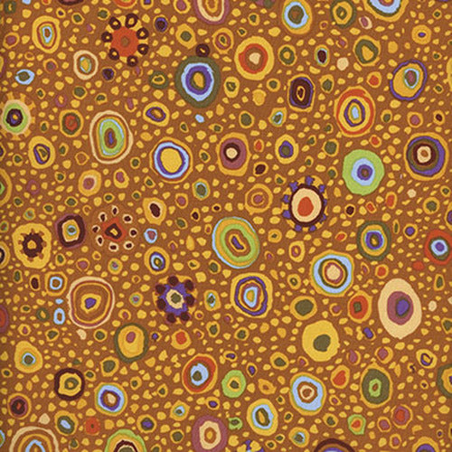 Roman Glass - Gold - odd shaped circles on dark gold by Kaffe Fassett