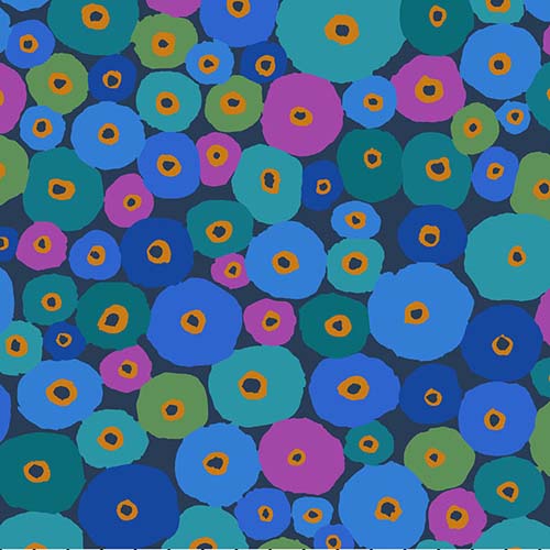 Kaffe 85 & Fabulous - Spools -Blue - packed blue spools on navy