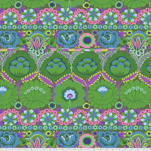 Embroidered Flower - Green -green flowers - Kaffe Collective - Aug 2021