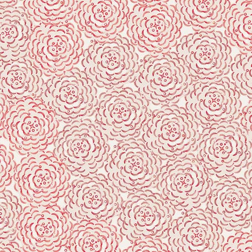 Flourish & Bloom - Peony - Red - packed red peony blooms on cream