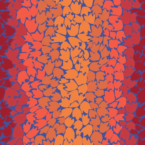 Ombre Leaves-Orange -Orangeombre leaves onBlue-Feb. 2020-Kaffe Fassett