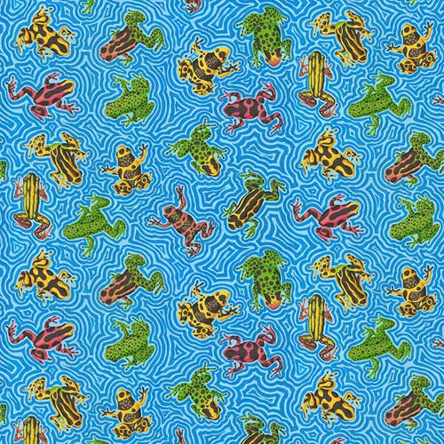 Utopia - Froggles - Blue - - colorful tropical frogs on blue