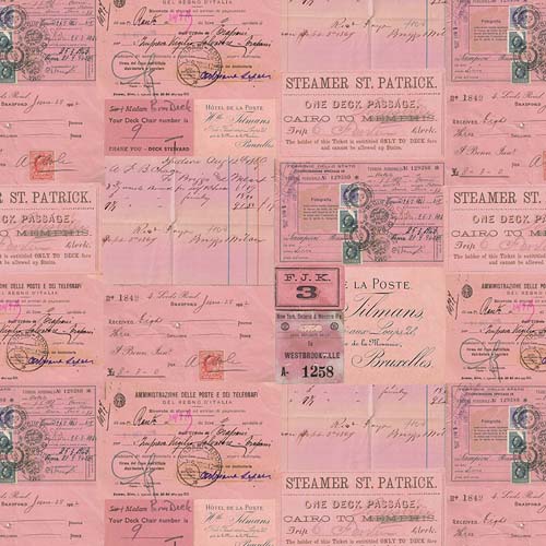 Tim Holtz Palette Pink - Ephemera - pink cards, tickets, etc.