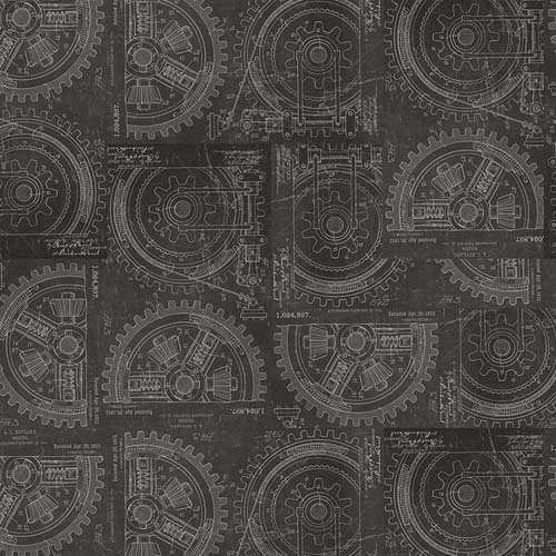 Tim Holtz Palette Neutral - Gears - dark gray gear drawings