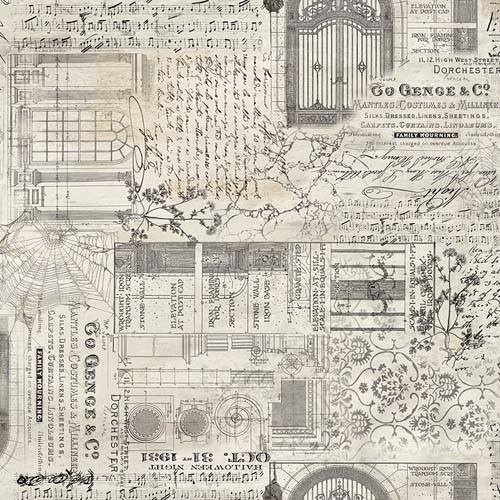 Tim Holtz Palette Seasonal -Halloween Remnants Collage - scraps on cream