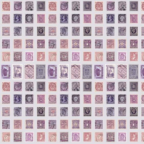 Tim Holtz Palette Purple - Stamps - rows of purple stamps on pale purple