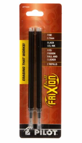 Pilot-Frixion Clicker 05-Erasable Gel Pen-Single Black-Extra Fine & Ret