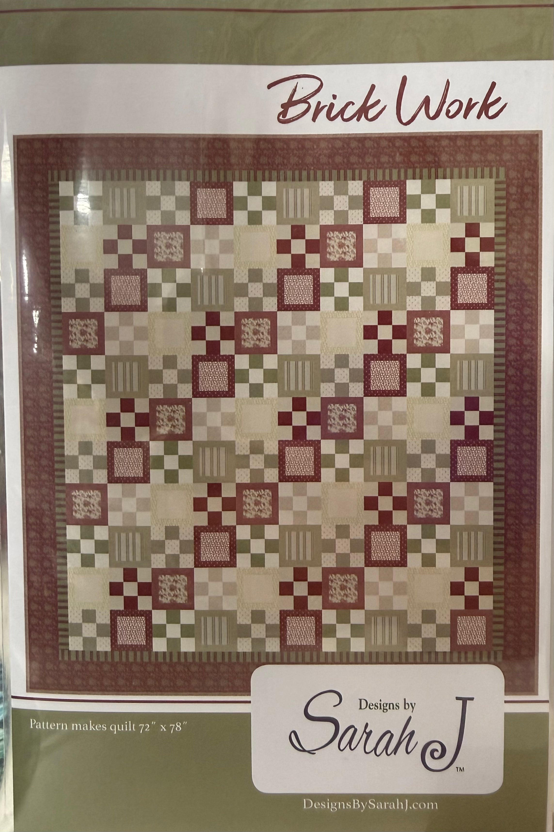 Brick Work - quilt pattern - 72 x 78 - by Designs by Sarah J - DSJ3030