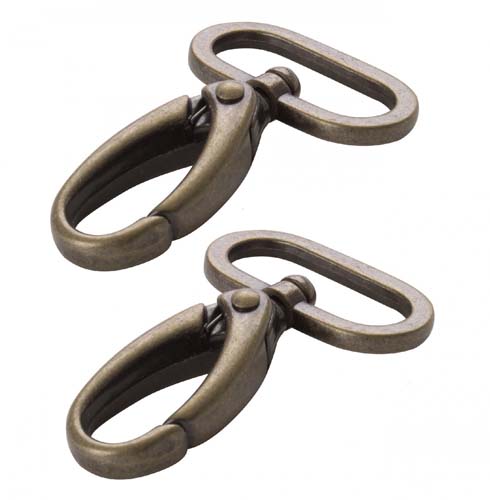 Swivel Hooks - Antique Brass - - 2 - 1 inch swivel hooks byAnnie.com
