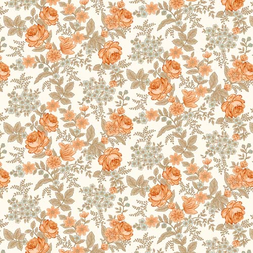 108" Wide Back - Sunwashed Romance - Cream - Cabbage Rose - Kim Diehl