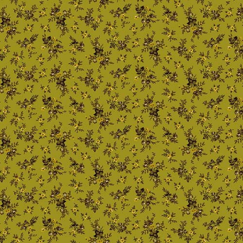 Scrap Basket Favorites - Pressed Flowers - Green - floral on green - Kim Diehl