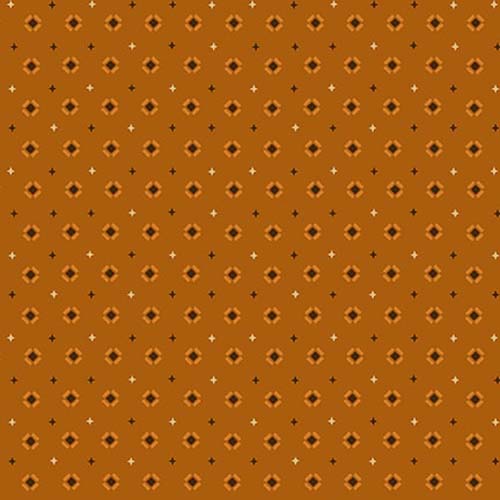 Quiet Grace - Tilted Boxes - Orange -tiny brown boxes on orange- by Kim Diehl