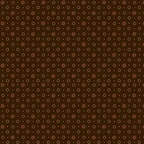 Quiet Grace - Sunbursts- Chocolate - circles & suns on dark brown - Kim Diehl