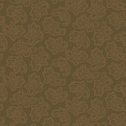 Gratitude & Grace - Dotted Paisley - Brown - brown paisleys on dotted bkgrd