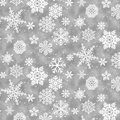 Snow Crew Flannel - Snowflakes - Gray - white snowflakes on gray