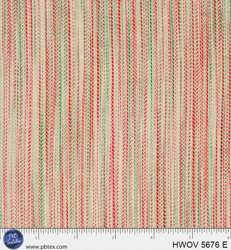 Holiday Wovens - Warm Gray Christmas Stripe