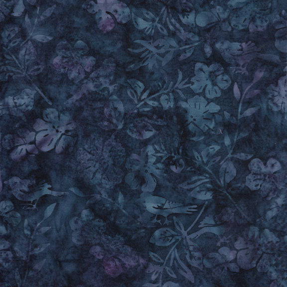 Songbird Batik - Flowers Leaves and Birds - Blue Ocean