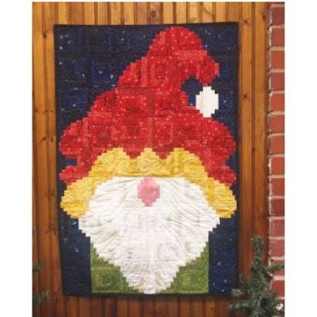 Cut Loose Press - Noggin, gnome santa, 24x36, uses creative grids log cabin rule