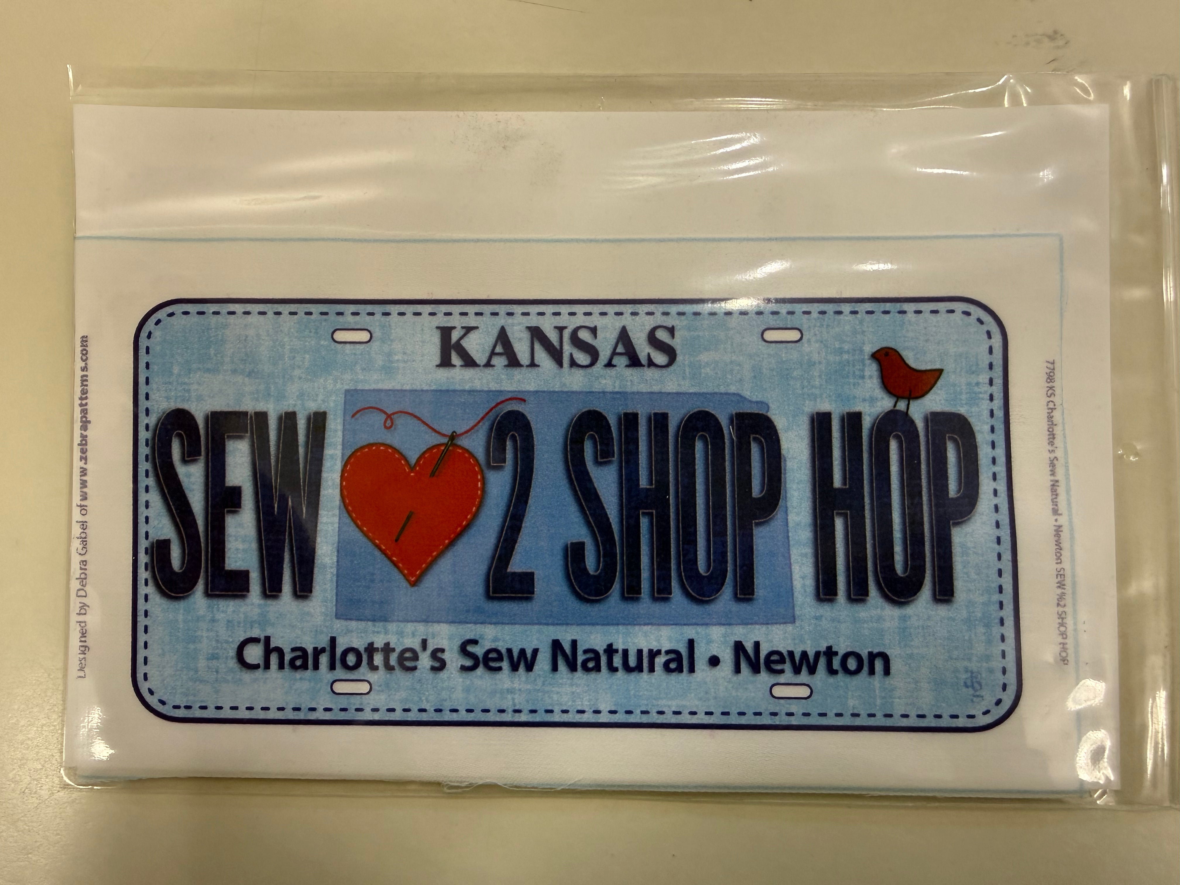 Charlotte's Fabric License Plates - HRT 2 SHOP HOP LIGHT BLUE