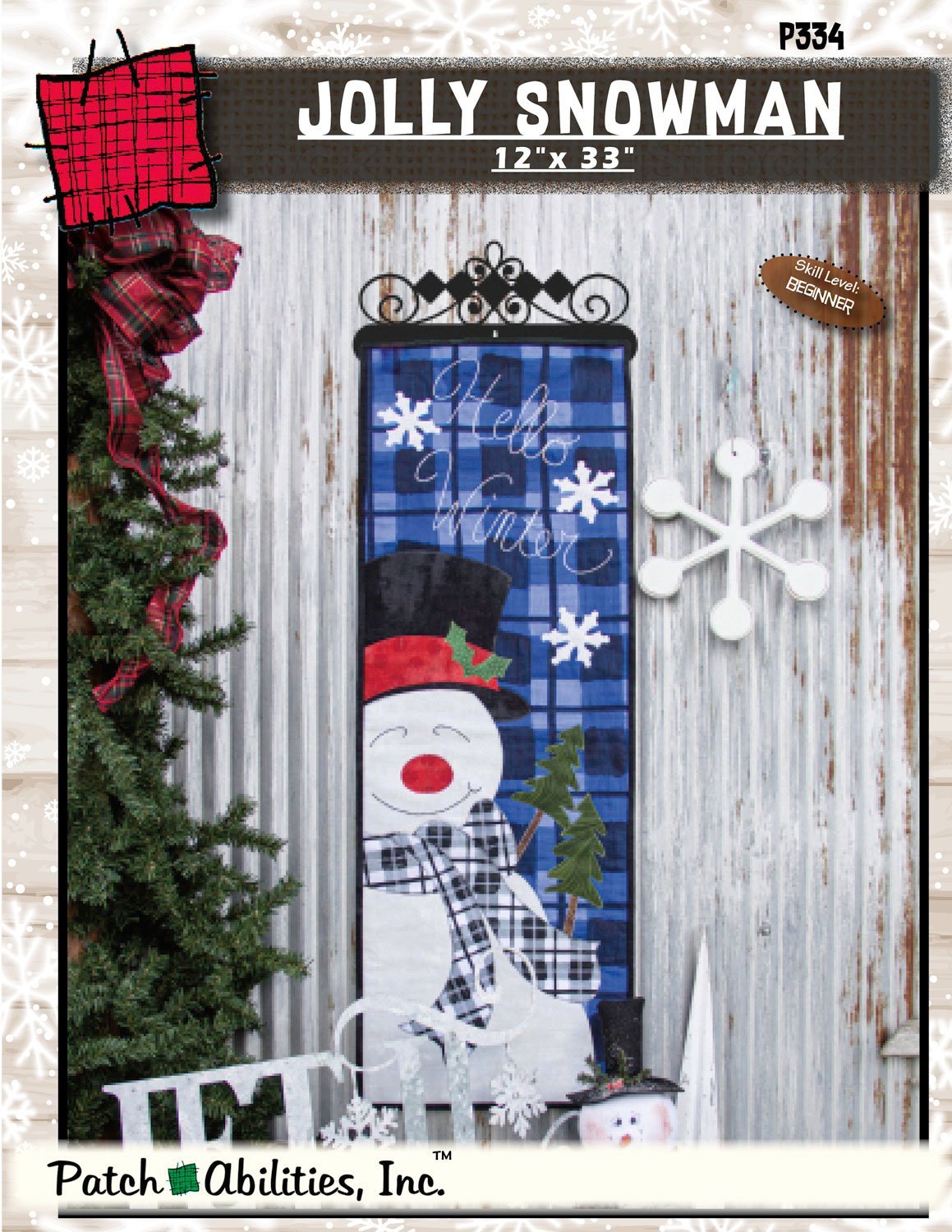 Jolly Snowmen -finishes 12x33 Patch Abilities - NO HANGER