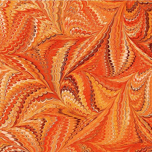 Marble Essence - Genova - Orange - marbling of light and dark orange