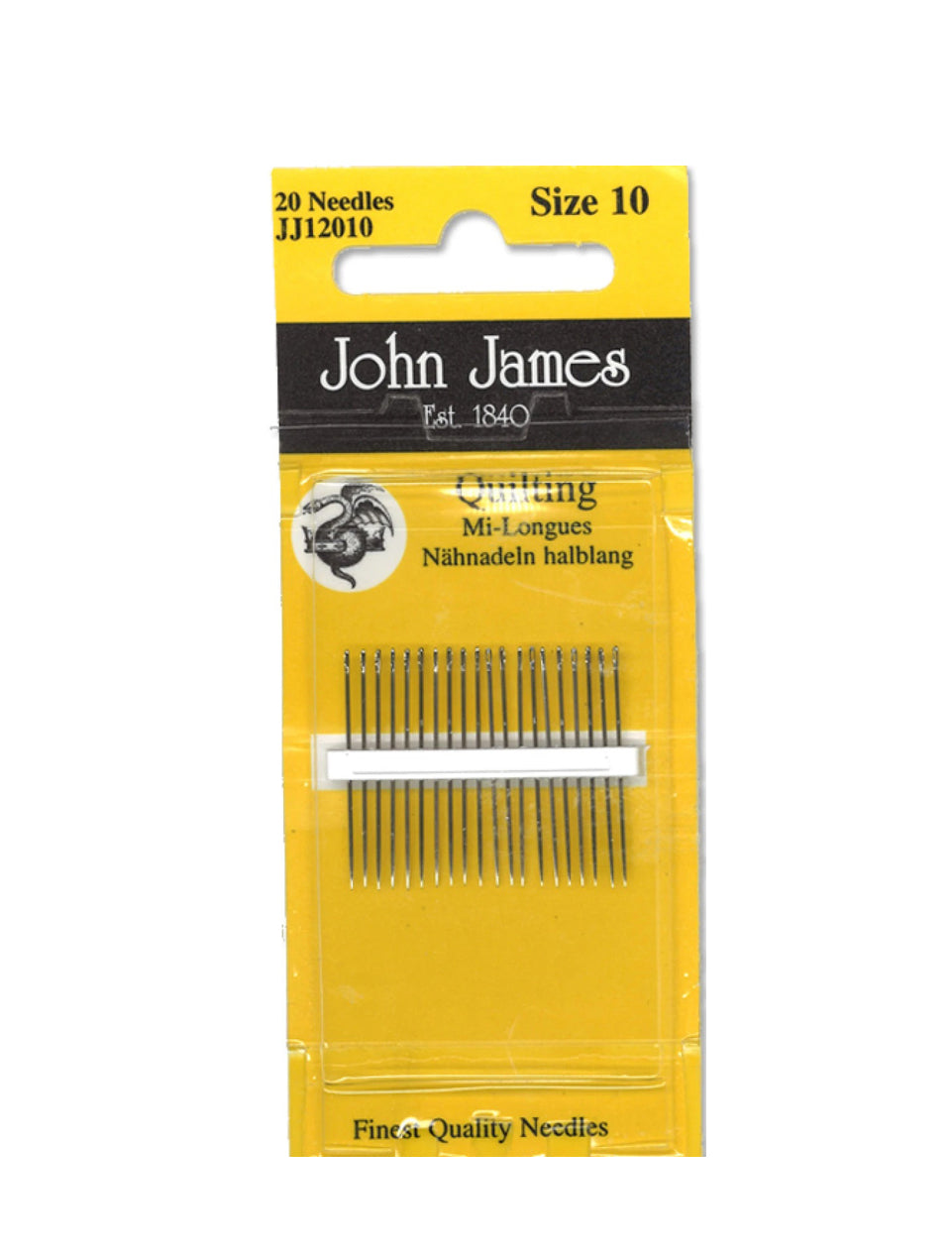 John James-Gold 'n Glide Quilting Needle Size 10. 10 needles JJEG120-10