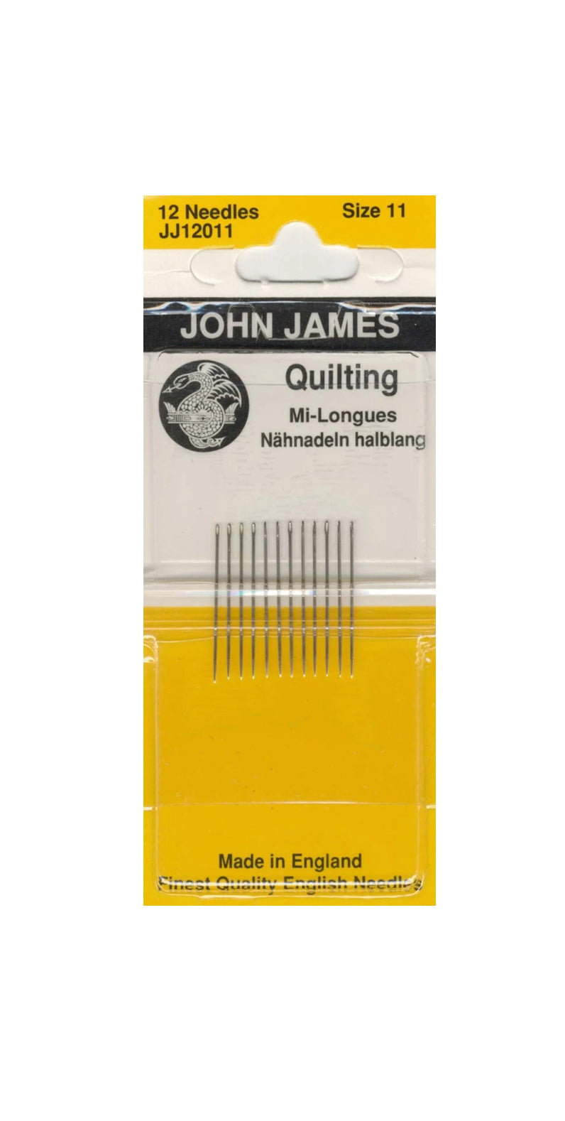Quilting-Betweens Hand Needles Size 11, John James, a dozen needles