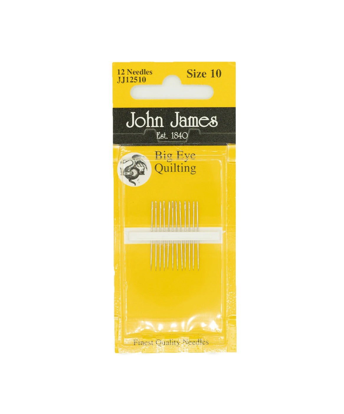 John James, size 10, big eye quilting needles, 12 ct. JJ125-10