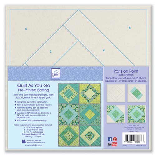 Quilt As You Go - Pre-Printed Batting - Paris on Point by June Tailor Inc.