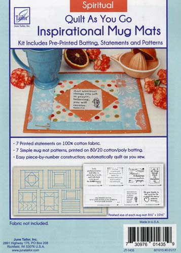 Quilt As You Go - Spiritual Mug Mats Pattern - by June Tailor Inc.