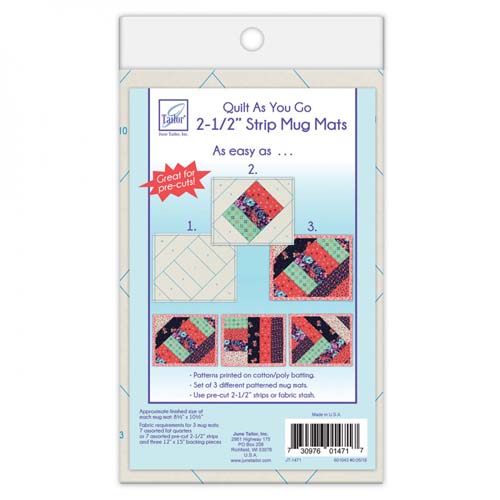 Quilt as you go - 2.5" strip Mug Mats by June Tailor