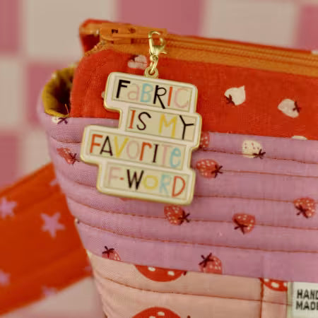 Kati Cupcake - Enamel Charm - Fabric is my favorite F-word