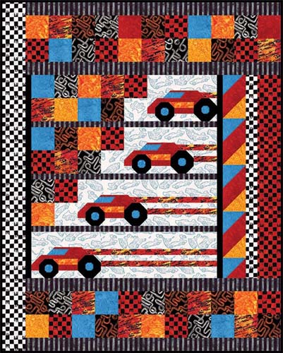 The Zoomaroo Quilt Kit - 48.5X 60.5 Kit incl pattern and fabric for top & binding