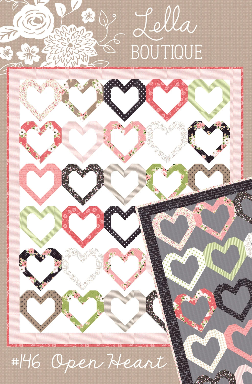 Open Heart Quilt Pattern - 67x79 quilt by Lella Boutique LB146