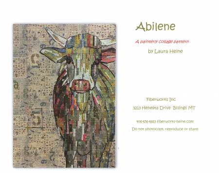 Abilene Collage pattern-Cow by Laura Heine, Fiberworks 42 x 57 LHFWABILENE