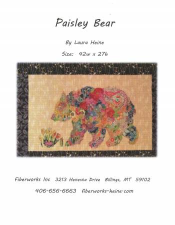 Paisley Bear - Bear Collage - 42 x 27 by Laura Heine
