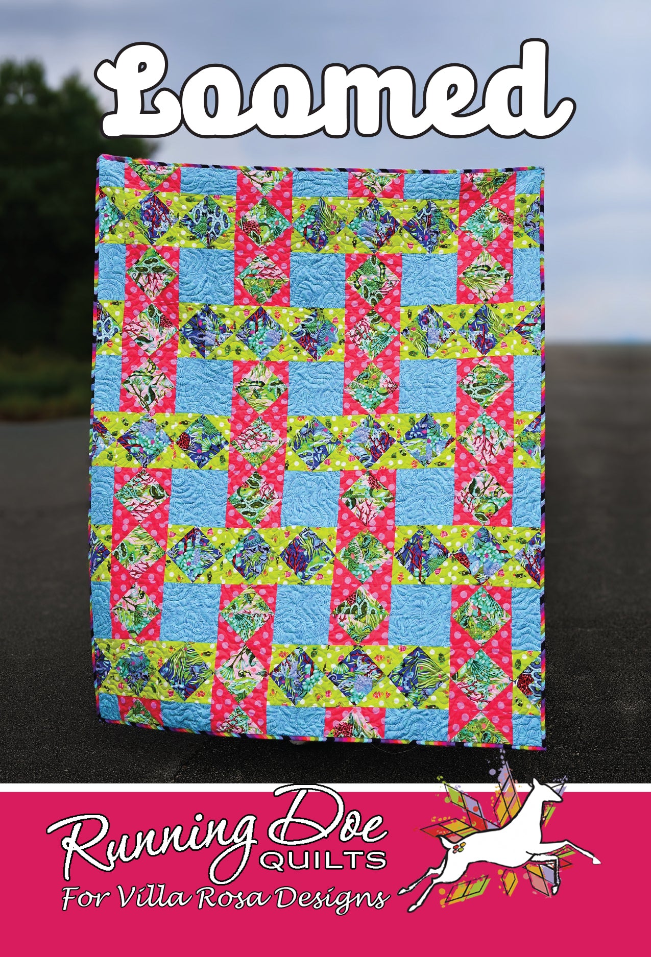 Loomed Quilt pattern by Running Doe Quilts For Villa Rosa Designs - 56 x 70