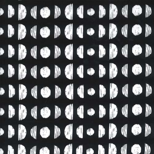 Illustrations - Phases - Ink - full and half moons in rows on black