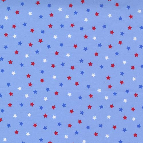 Holiday Americana - Multi Stars - Sky Blue - scattered stars on light blue