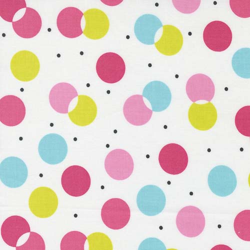Sweet and Plenty - Juggle Dots- Sugar - multicolored dots on white