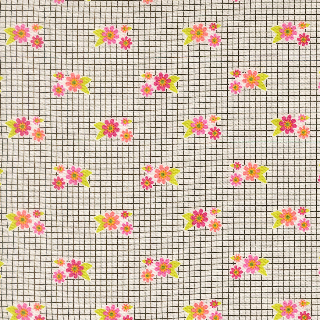 Makers Delight - Tiny Floral Grid - White