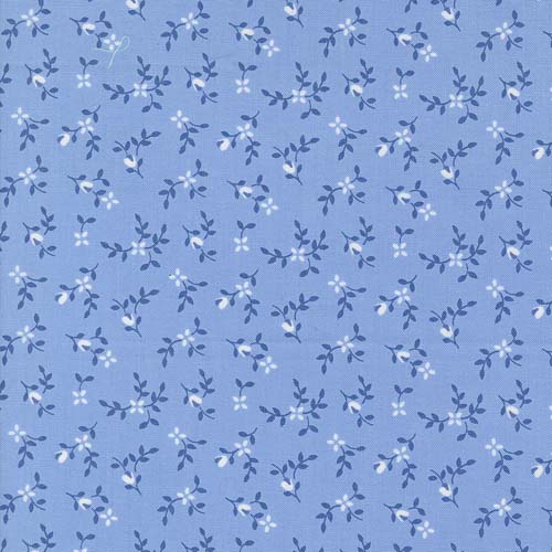 Cali Co - Vine and Bud - Sky Blue - white & blue floral on lt blue - Corey Yoder