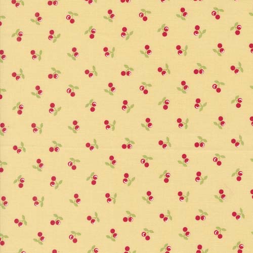 Cali Co - Cherries - Soft Yellow - red cherries on yellow - Corey Yoder