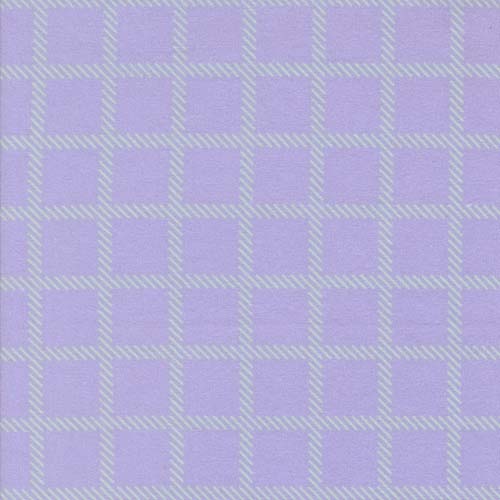 Sherbet Sunshine Flannel - Cross Check - Lavender - aqua check on purple