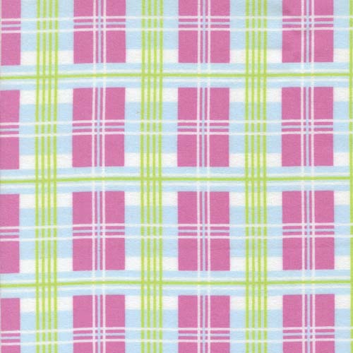 Sherbet Sunshine Flannel - Plaid - Petal Pink - green, blue & pink plaid