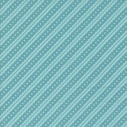 Kitty Christmas - Stripe - Icicle - turquoise & aqua lacy bias stripe