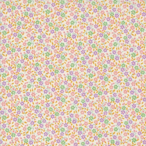 30s Playtime - Vibing Vines -Pastel -small floral in orange, purple & green