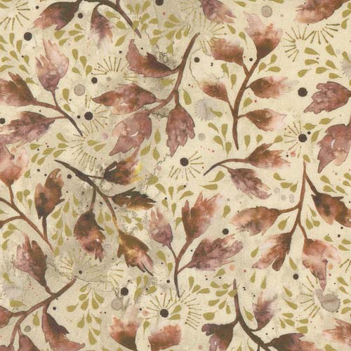 Desert Oasis - Wind Whipped -Sandstone-brown&rust sprigs on tan- Create Joy